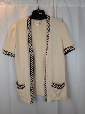 St. John Collection Santana Knit Short Sleeve Cardigan Size S In EUC
